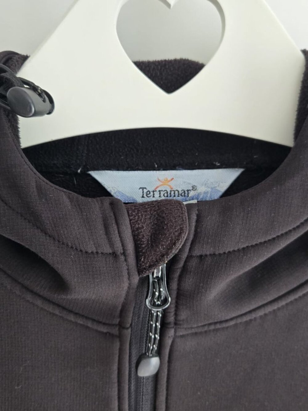 Terramar Black Hooded Softshell Fleece Jacket Size L PTP21 - Picture 7 of 12